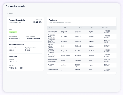 Transaction details preview